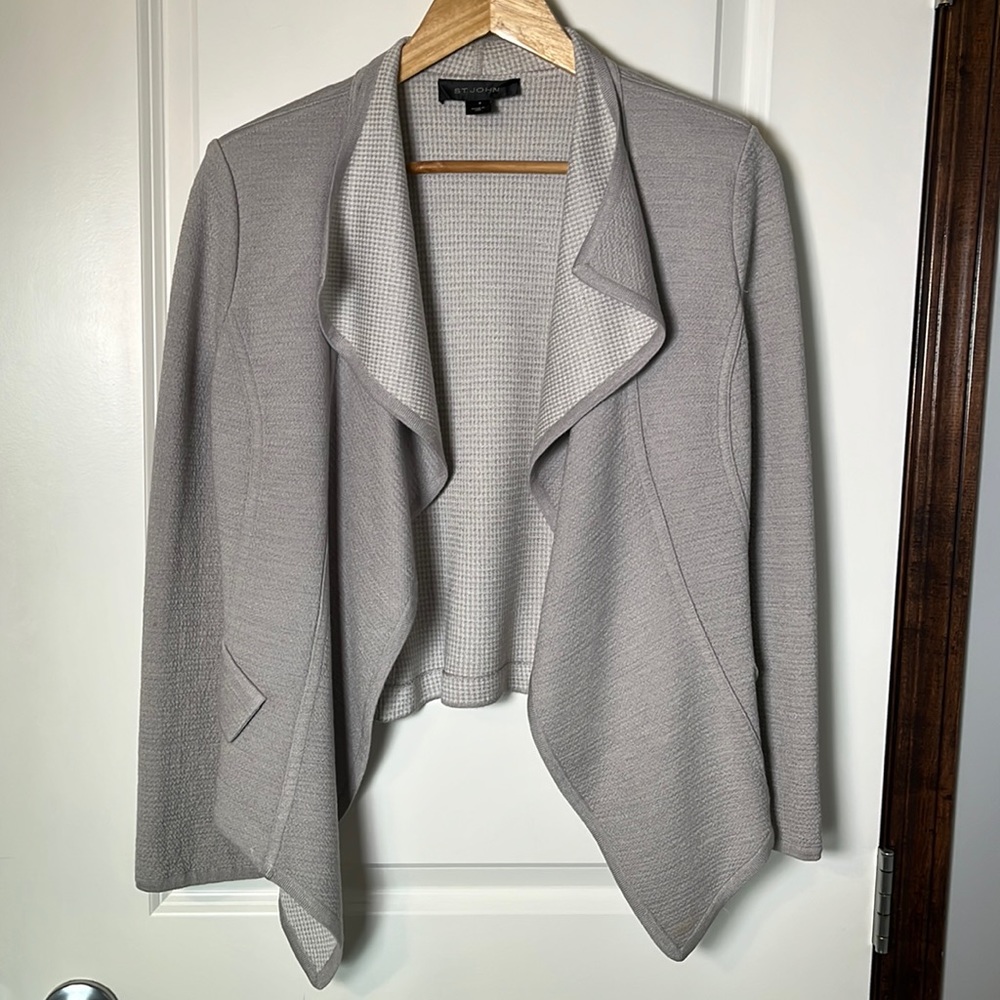 St. John Drape Front Waterfall Jacket